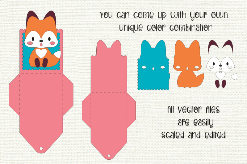 cute-fox-birthday-gift-card-holder-paper-craft-template