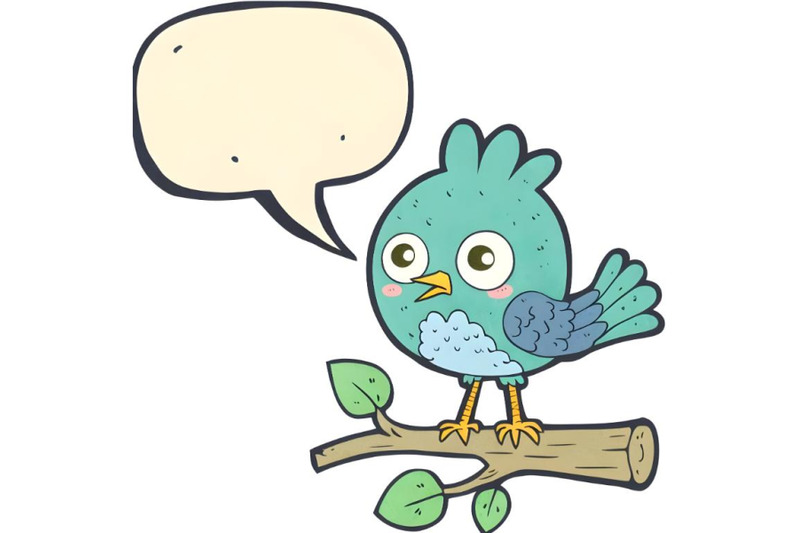 paper-bird-perched-on-tree-with-speech-bubble