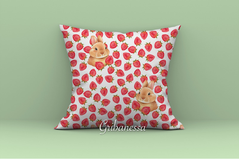 bunny-strawberry-seamless-pattern-rabbit-digital-paper