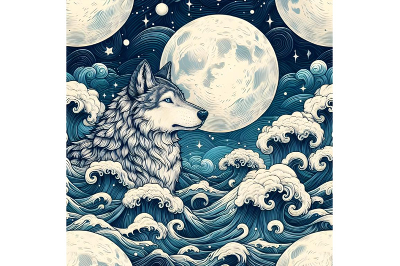 seamless-wolf-watching-full-moon