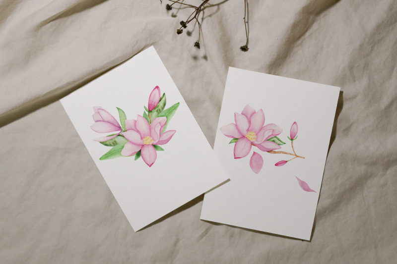 magnolia-arrangements-watercolor-set-clipart