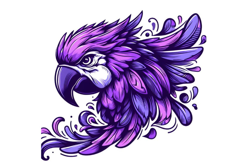 parrot-purple-abstract-art