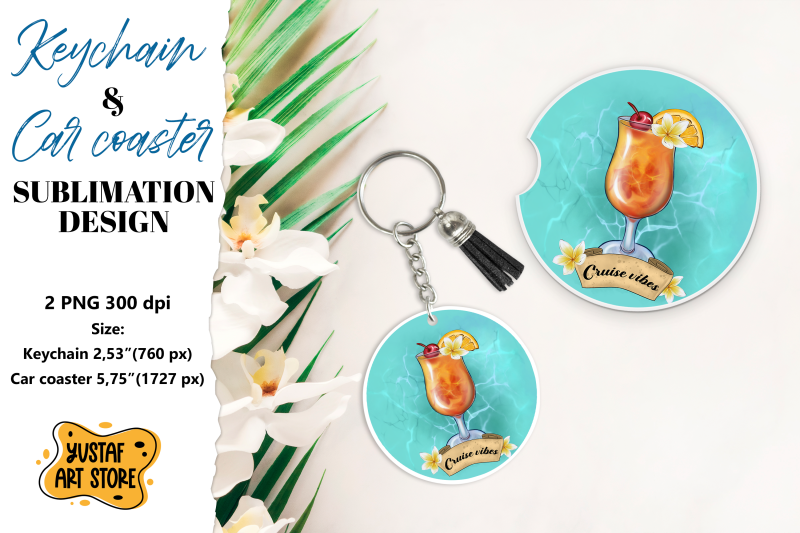 cruise-keychain-sublimation-cruise-car-coaster-sublimation