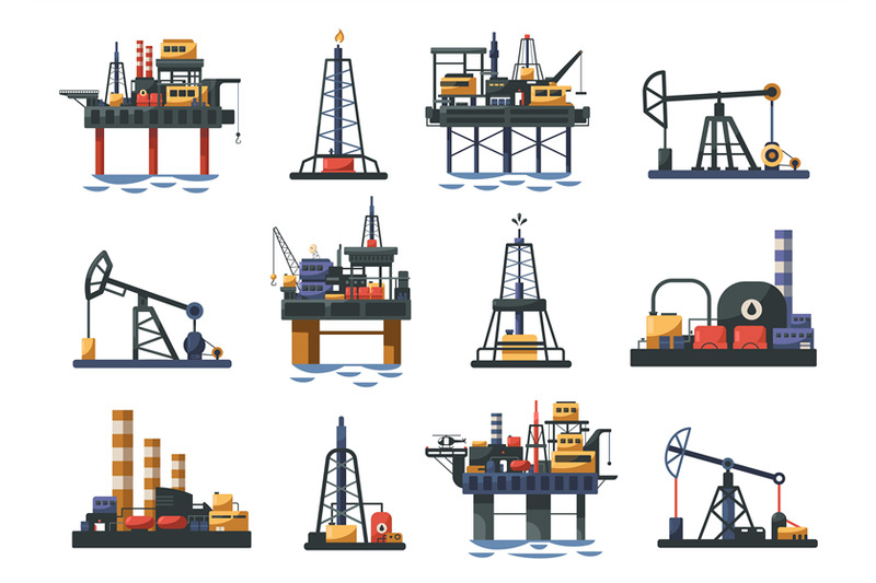 oil-well-and-rig-petroleum-industry-oil-pump-tower-and-derrick-drilli