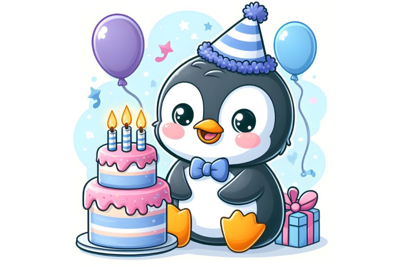 cute-penguin-cartoon-holding-birthday-cake