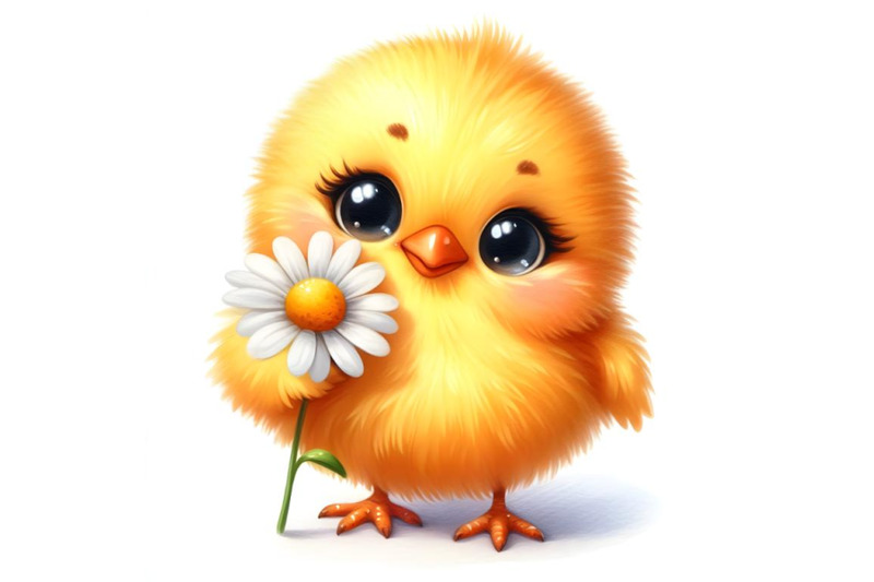 cute-little-chick-holding-flower