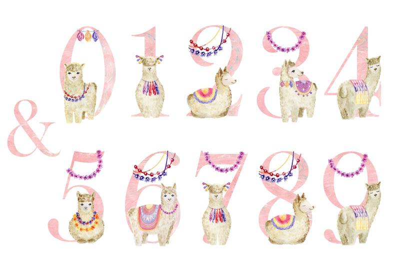 watercolor-alphabet-with-llamas