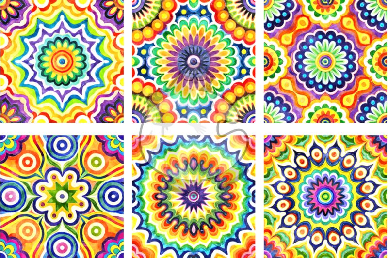funky-mandala-vibrant-watercolor-abstract-patterns