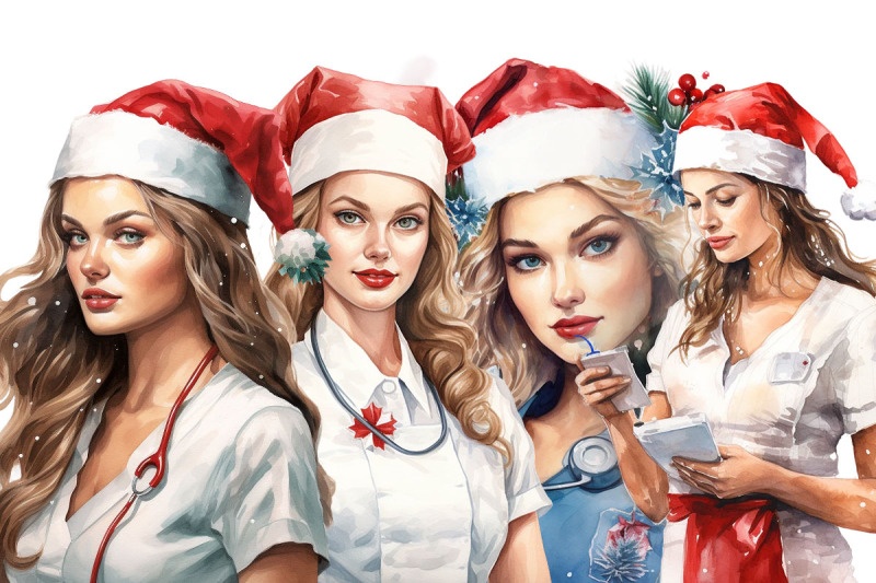 christmas-nurse-watercolour-bundle