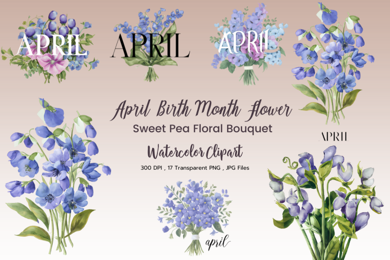 april-birth-month-flower-sweet-pea-watercolor-sublimation