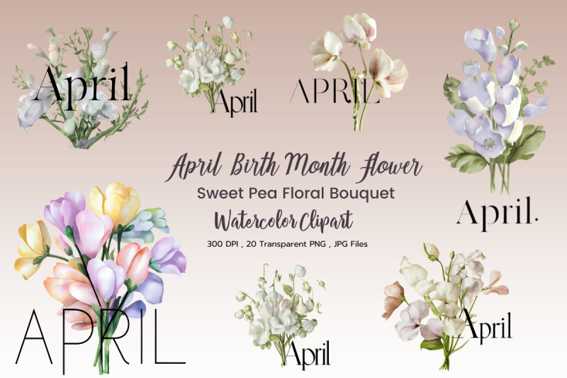 april-birth-month-flower-sweet-pea-watercolor-sublimation