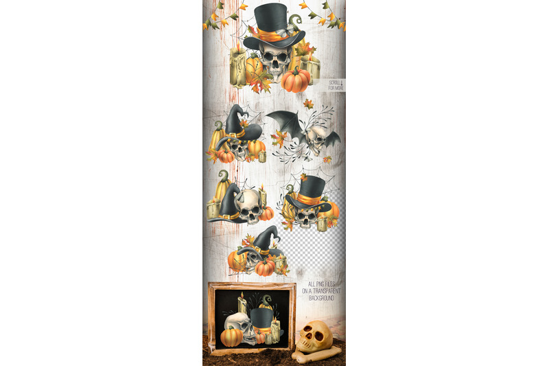halloween-skulls-watercolor-clip-art