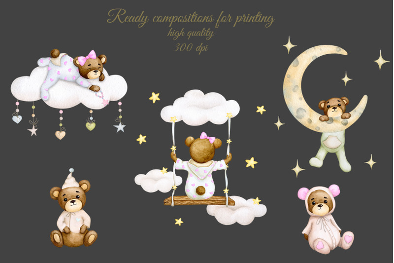 baby-bear-039-s-dreams-set-watercolor-png