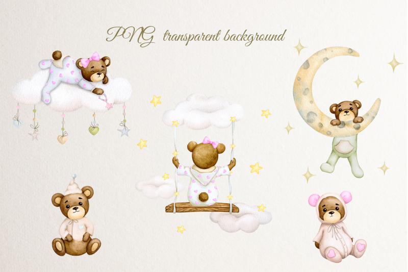 baby-bear-039-s-dreams-set-watercolor-png