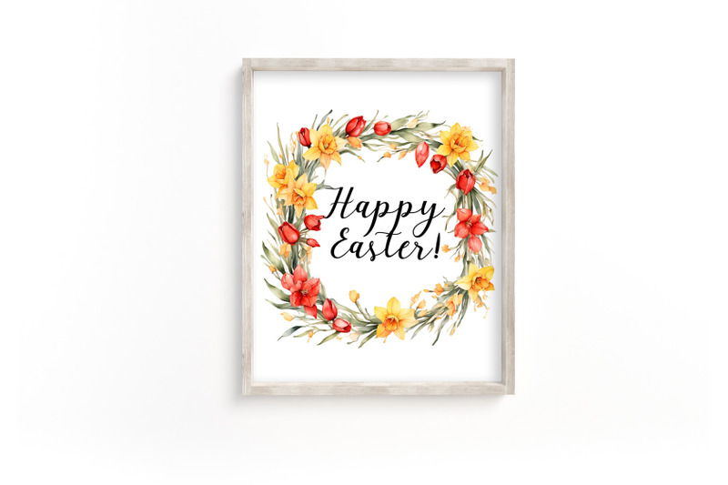vintage-daffodils-and-tulips-wreath-easter-graphics-watercolor