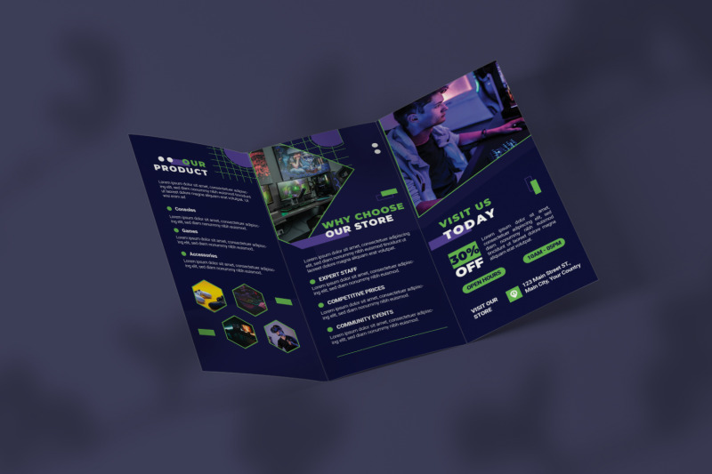 gaming-store-trifold-brochure