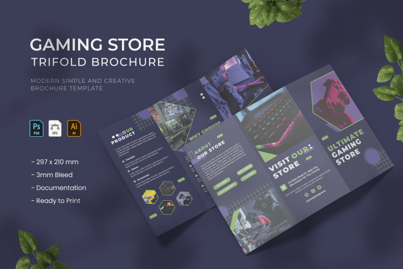gaming-store-trifold-brochure