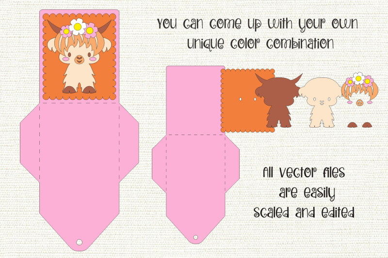 highland-cattle-birthday-gift-card-holder-paper-craft-template