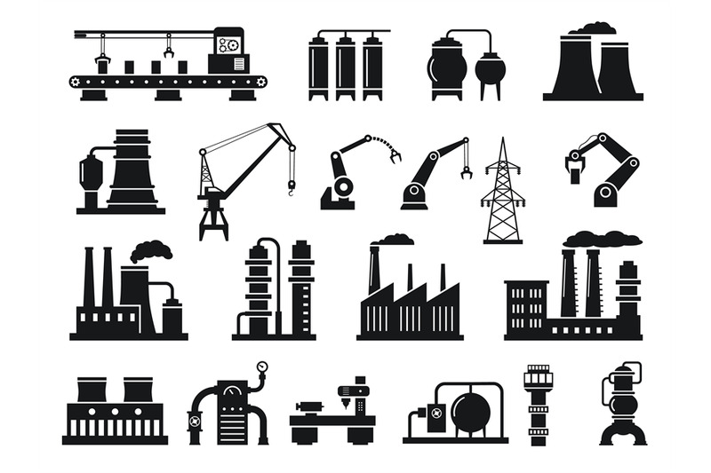 industrial-factory-silhouettes-machinery-and-manufacturing-icons-pow
