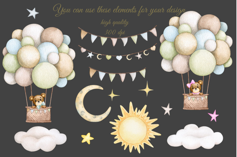 baby-shower-set-watercolor-png