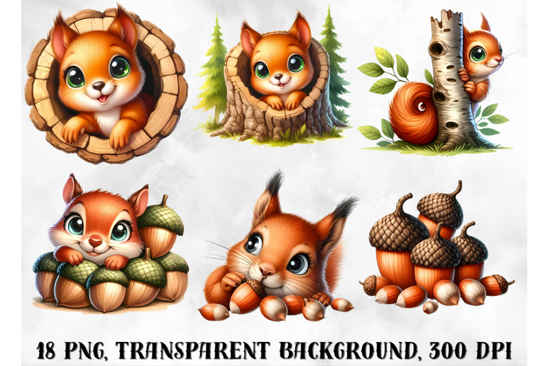 cute-squirrels-clipart-woodland-clipart