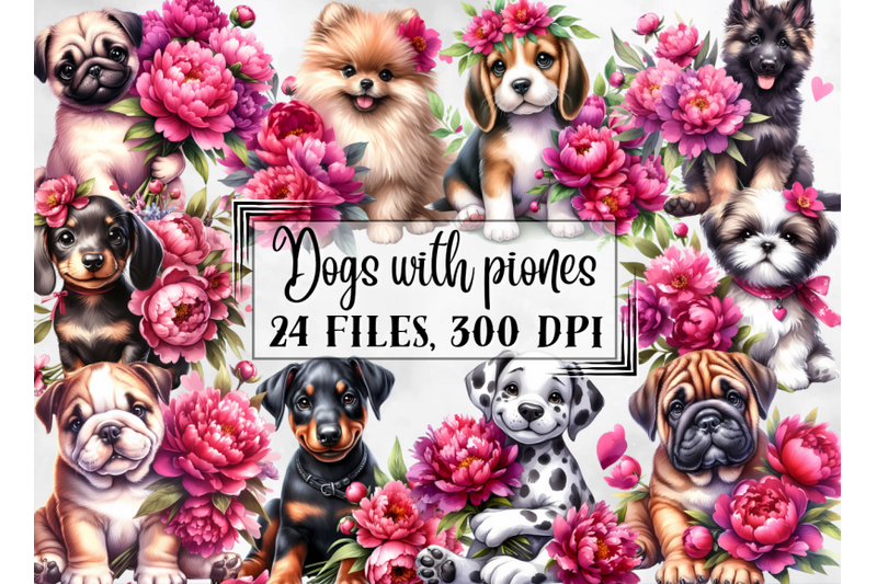dog-clipart-dogs-clipart-dogs-with-peonies-png