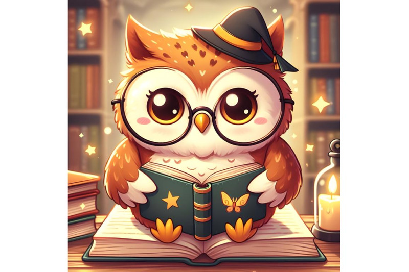 wise-owl-reading-book-wairing-a-cute-glass