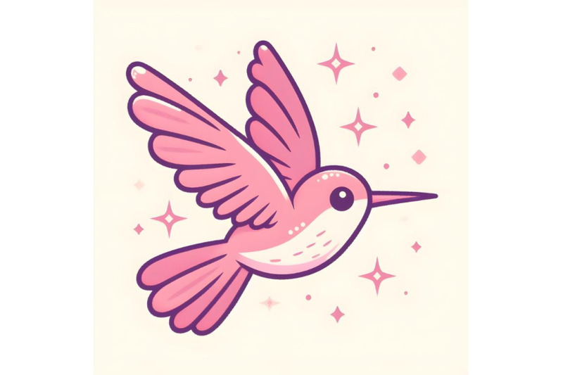 simple-pink-illustrated-hummingbird