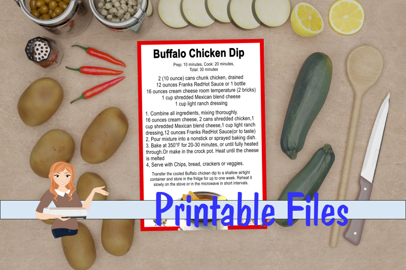 buffalo-chicken-dip-and-buffalo-wings-recipe-cards