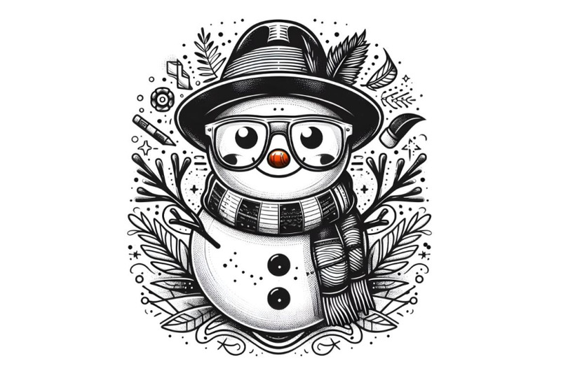 cute-hipster-snowman-with-glasses