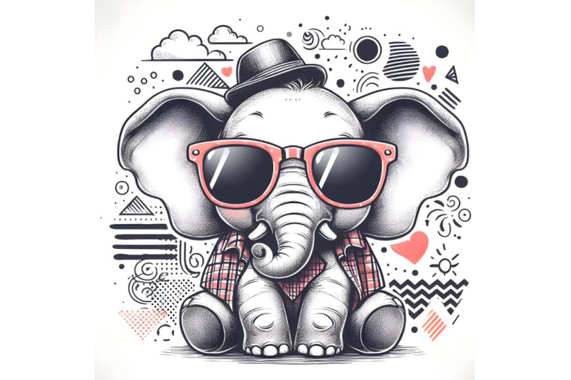 cute-hipster-elephant-with-glasses