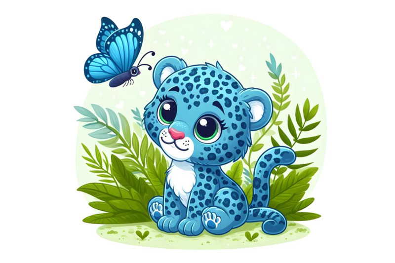 little-blue-leopard-with-butterfly