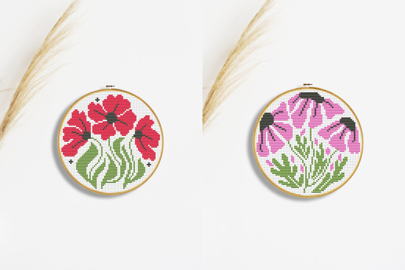 flowers-cross-stitch-patterns-spring-embroidery-hoop-pdf