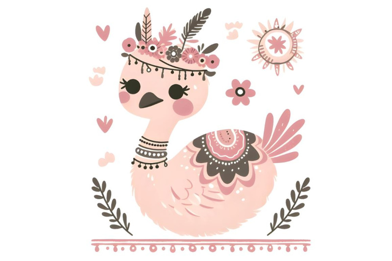 cute-sweet-ostrich-silhouette-boho-style