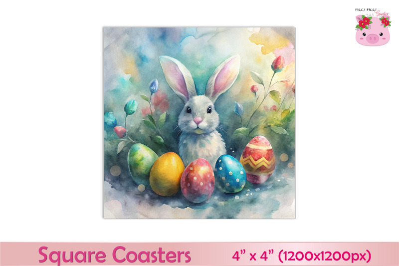 easter-bunny-digital-square-coaster
