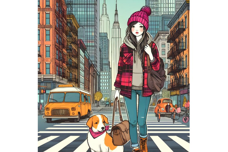 urban-girl-with-dog