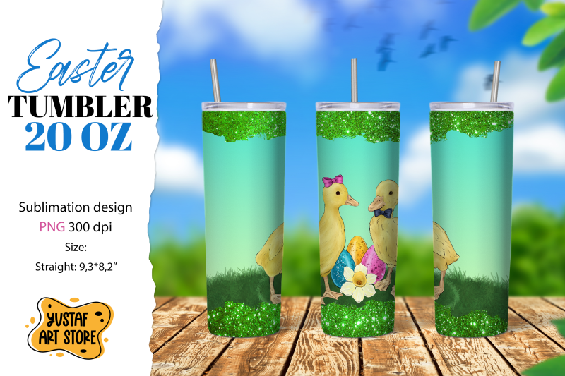 easter-tumbler-sublimation-cute-easter-ducks-couple-tumbler