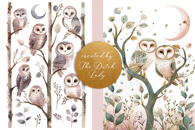 watercolor-owls-decoupage-sheets