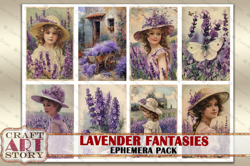 vintage-lavender-fantasies-ephemera-pack-junk-journal