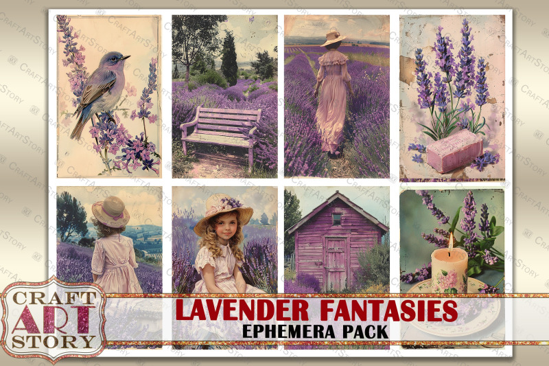 vintage-lavender-fantasies-ephemera-pack-junk-journal