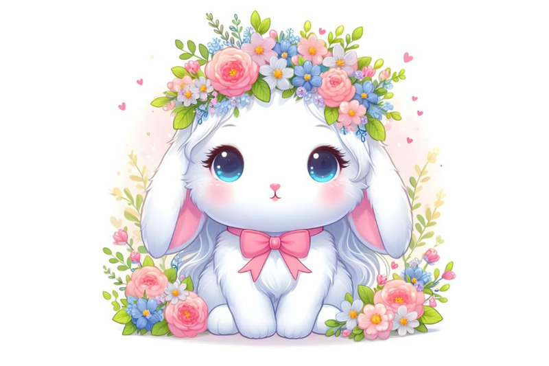 beautiful-white-bunny-with-beautiful-flower-crown