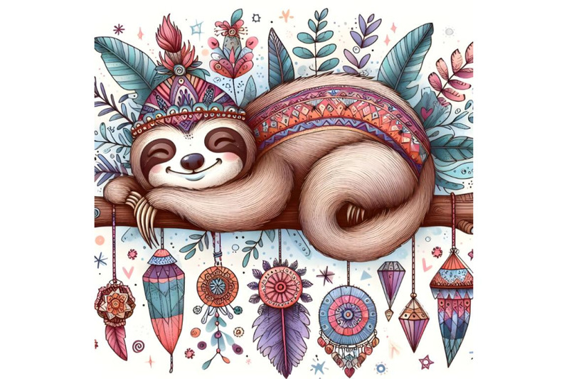 whimsical-sloth-boho-style