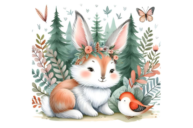 cute-baby-rabbit-animal-forest-illustration