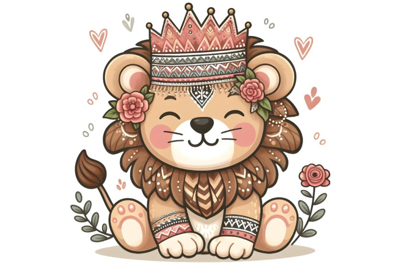 cute-baby-lion-wearing-crown