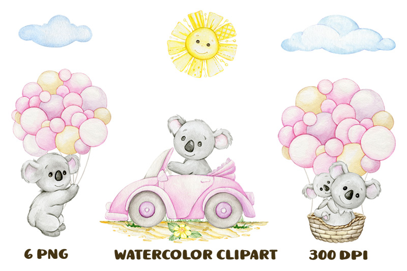 watercolor-koala-clip-art-baby-koala-auto-balloon-little-animals-cli