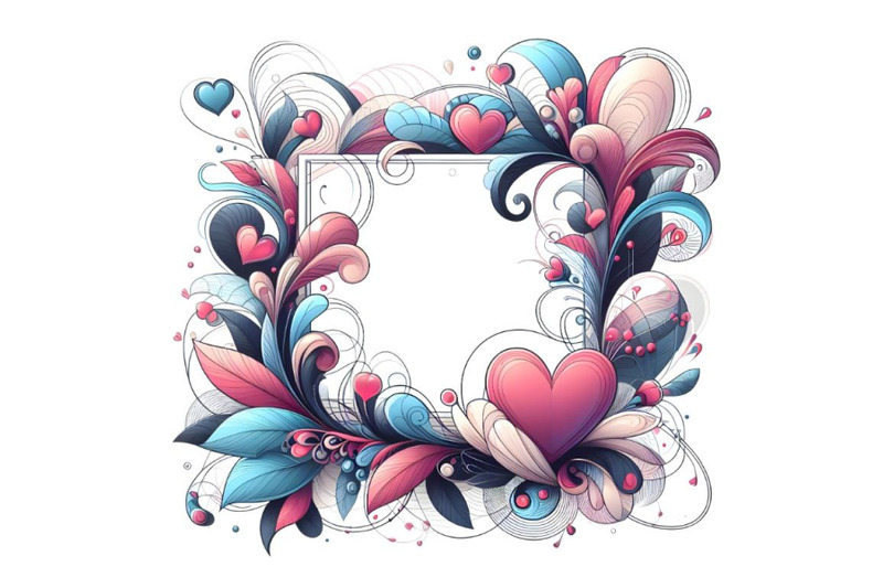 abstract-frame-with-hearts-and-flowers