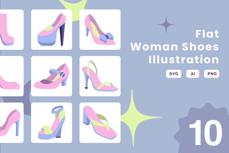 flat-woman-shoes-illustration