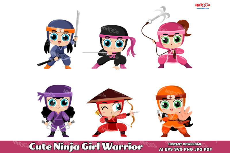 cute-ninja-girl-warrior-clipart