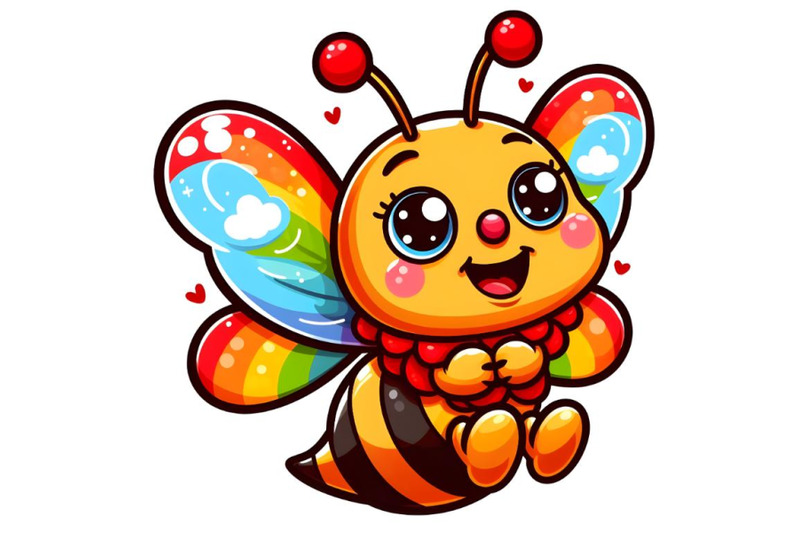 red-bee-with-rainbow-wings