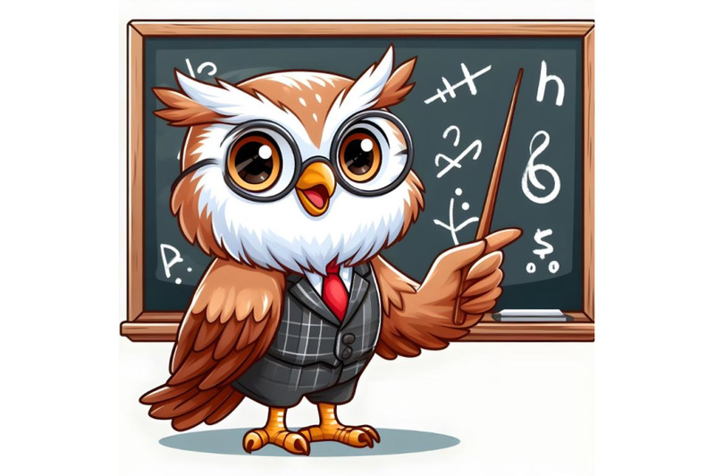 owl-teacher-holding-pointer-at-blackboard